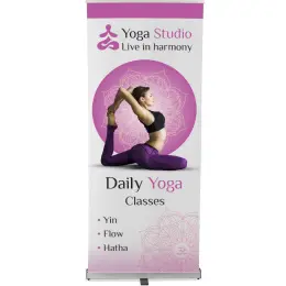 Champion Fabric Pull Up Banner Front Branded